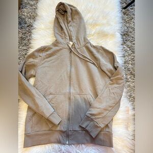 Taupe Zip-Up Hoodie